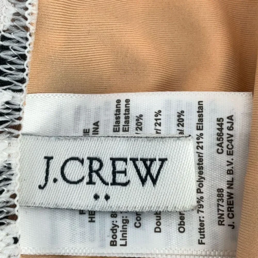 J. Crew Black White Animal Print Plunge One Piece Swimsuit Size XL - Picture 3 of 7